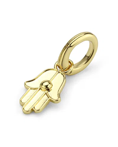 Aqua Pave Hamsa Hand Charm In Gold Tone - Exclusive