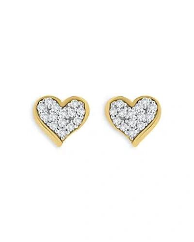 Aqua Pave Heart Stud Earrings - 100% Exclusive In Gold