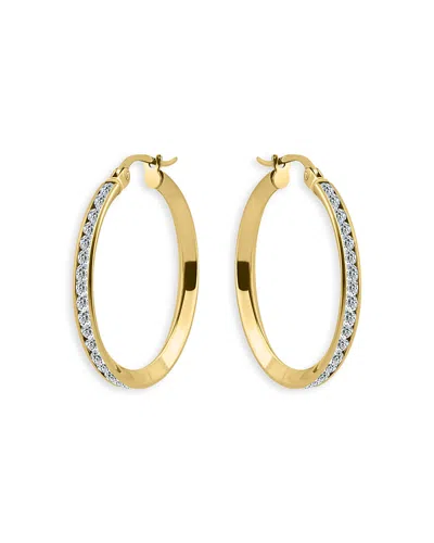 Aqua Pave Hoop Earrings In 18k Gold Plated Sterling Silver - Exclusive