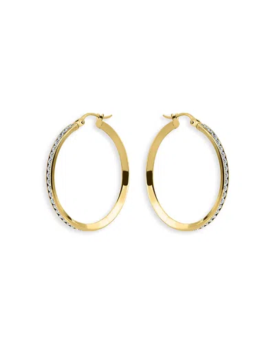 Aqua Pave Hoop Earrings In 18k Gold Plated Sterling Silver - Exclusive