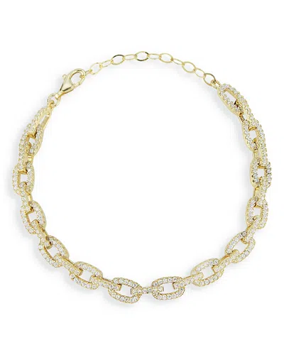 Aqua Pave Link Chain Bracelet - Exclusive In Gold