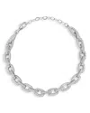 Aqua Pave Link Chain Bracelet - Exclusive In Silver