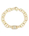 AQUA PAVE MARINER LINK BRACELET IN 14K GOLD PLATED STERLING SILVER - EXCLUSIVE