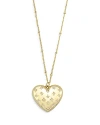 AQUA PAVE PUFFED HEART PENDANT NECKLACE, 16 - 100% EXCLUSIVE