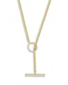 Aqua Pave Toggle Curb Chain Necklace, 14 - Exclusive In Gold