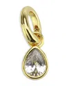 Aqua Pear Shaped Cubic Zirconia Charm, 0.4l - Exclusive In Gold