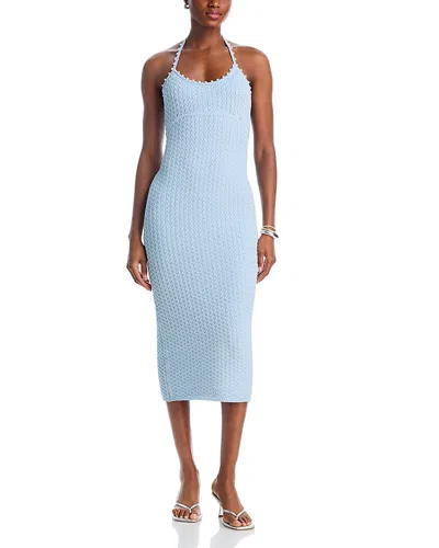 Aqua Pebble Knit Midi Dress - Exclusive In Blue