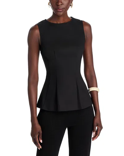 Aqua Peplum Hem Top - Exclusive In Black