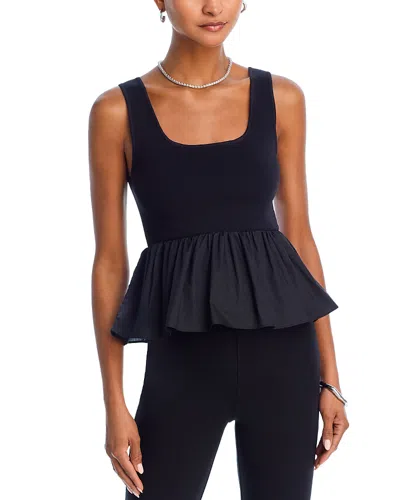 Aqua Peplum Tank - Exclusive In Black