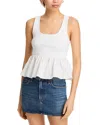 Aqua Peplum Tank - Exclusive In White