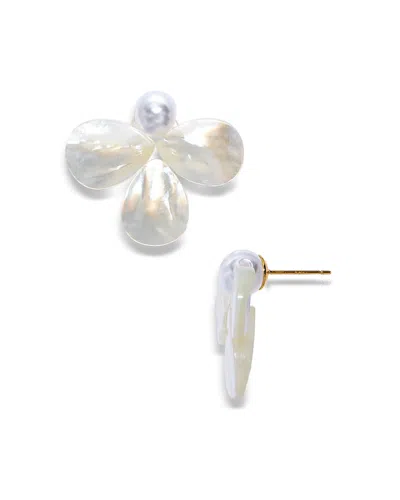 Aqua Petal Earrings - Exclusive In Gold