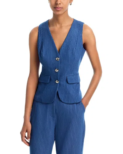 Aqua Pinstripe Vest - Exclusive In Blue