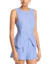 Aqua Pinstriped Vest - Exclusive In Blue/white