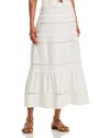 Aqua Pintuck Lace Inset Midi Skirt - Exclusive