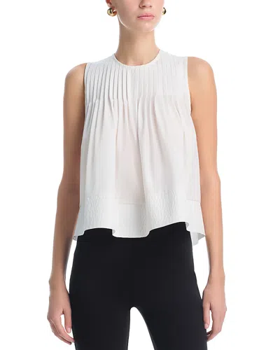 Aqua Pintuck Tank Top - Exclusive In White