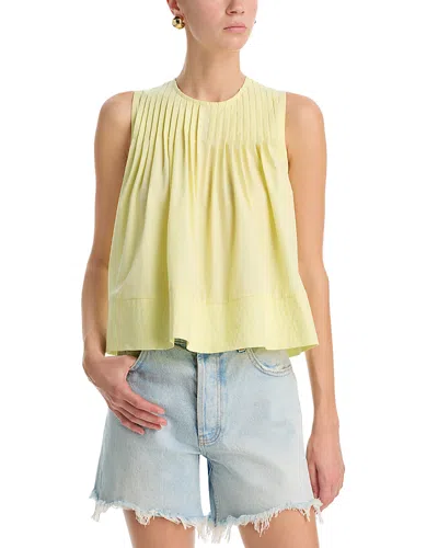 Aqua Pintuck Tank Top - Exclusive In Yellow