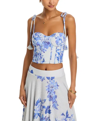 Aqua Placed Floral Bustier Top - Exclusive In Multi