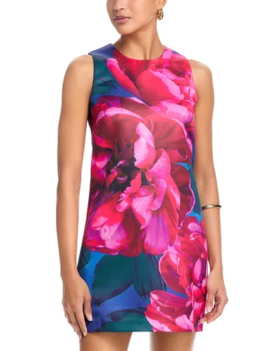 Aqua Placed Floral Shift Mini Dress - Exclusive In Multi
