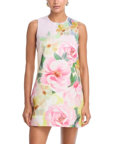 Aqua Placed Floral Shift Mini Dress - Exclusive In Multi