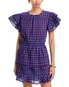 Aqua Plaid Mini Dress - Exclusive In Blue