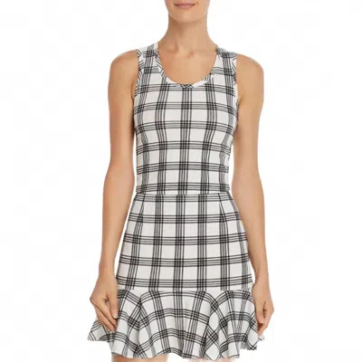 Aqua Plaid Racerback Tank Top In White