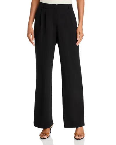 Aqua Pleat Wide Leg Pants - Exclusive In Black