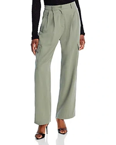 Aqua Pleated Cargo Trousers - 100% Exclusive In Basil