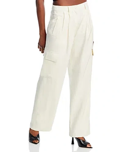 Aqua Pleated Cargo Trousers - 100% Exclusive In Vintage Ivory
