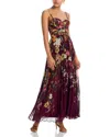 Aqua Pleated Floral Dress - Exclusive In Brown