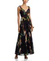 Aqua Pleated Floral Sleeveless Maxi Dress - Exclusive In Multi