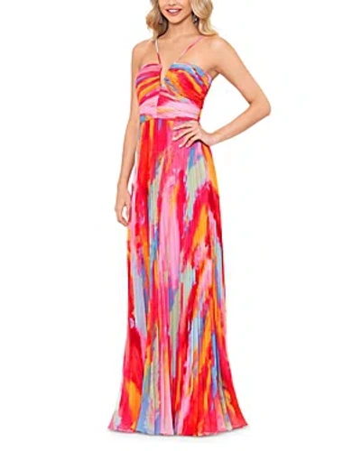 Aqua Pleated Gown - 100% Exclusive In Fuschia/multi