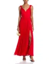 Aqua Pleated Gown - Exclusive In Red