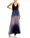 Aqua Pleated Shimmer Gown - Exclusive In Navy/blue