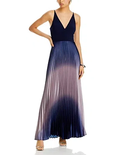 Aqua Pleated Shimmer Gown - 100% Exclusive In Navy/blue