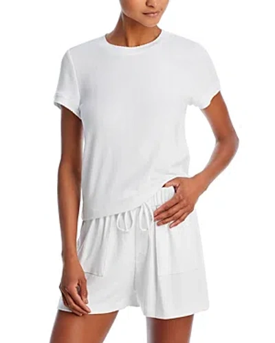 Aqua Pointelle Crewneck Pyjama Set In Bright White