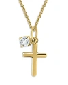 AQUA POLISH CROSS & CUBIC ZIRCONIA CHARM PENDANT 16 - 100% EXCLUSIVE