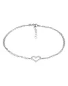 Aqua Polished Heart Ankle Bracelet In Metallic