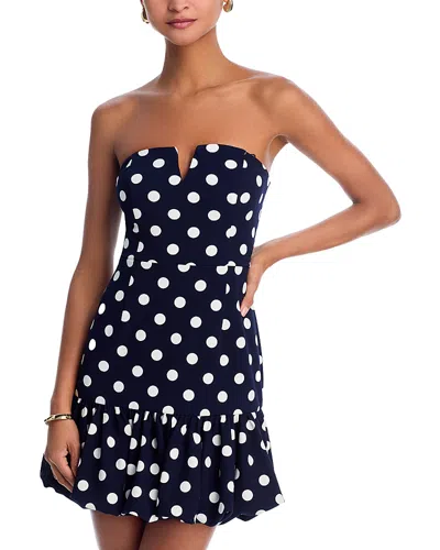 Aqua Polka Dot Bubble Dress - Exclusive In Dark Navy/white