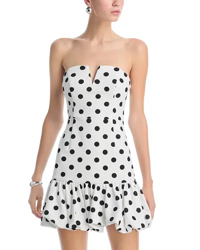 Aqua Polka Dot Bubble Dress - Exclusive In White