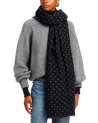 Aqua Polka Dot Woven Scarf - Exclusive In Black
