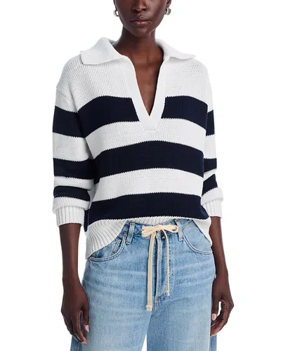 Aqua Polo Sweater - Exclusive In White/navy