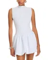 Aqua Ponte Mock Neck Bubble Mini Dress - Exclusive In White