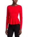 AQUA PONTE PEPLUM TOP - EXCLUSIVE