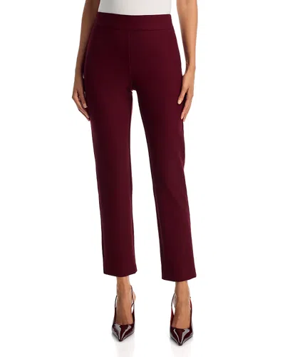 Aqua Ponte Slim Stretch Pants - Exclusive In Burgundy