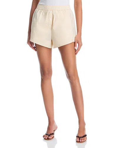 Aqua Poplin Elasticized Shorts - Exclusive In White