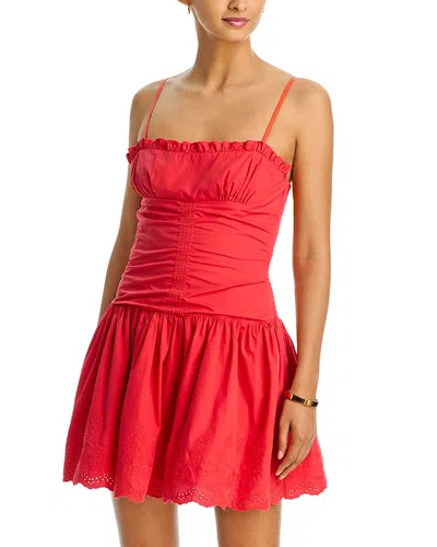Aqua Poplin Mini Dress - Exclusive In Red