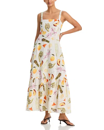 Aqua Printed Eyelet Maxi Dress - Exclusive In Multi