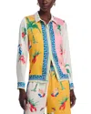 Aqua Printed Long Sleeve Blouse - Exclusive In Multi