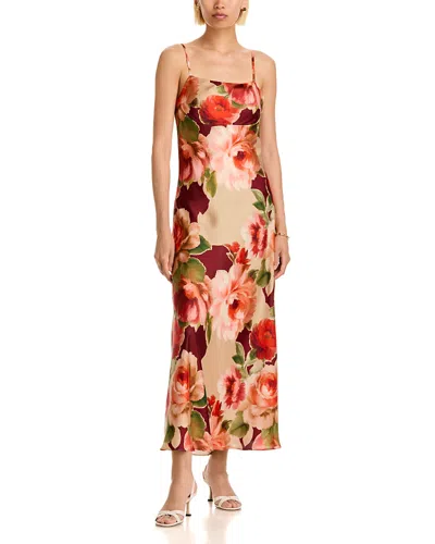 Aqua Printed Satin Cowl Neck Dress - Exclusive In Multi
