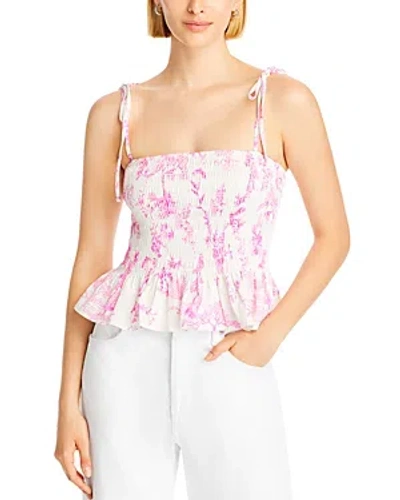 Aqua Printed Smocked Sleeveless Top - 100% Exclusive In Pink